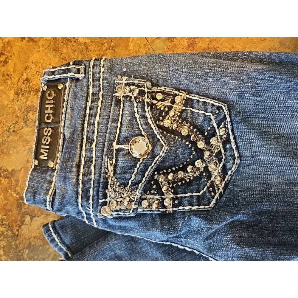 Miss‎ Chic Jeans New Fashion Jean Embellished Pockets Size 3/29WX23